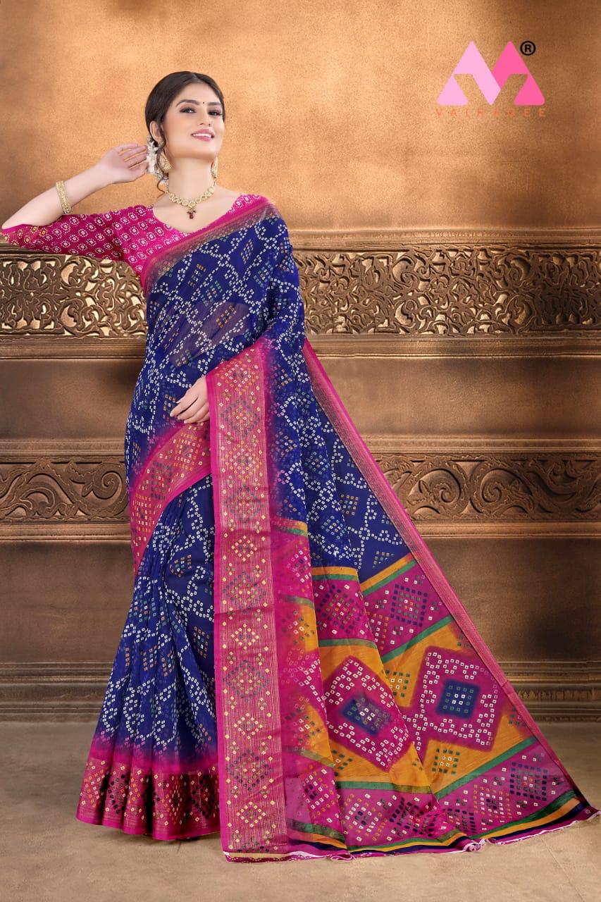 Bandhej 6 Latest Designer Fancy Festive Wear Handicraft Cotton Linen Pure Bandhej Saree Collection 